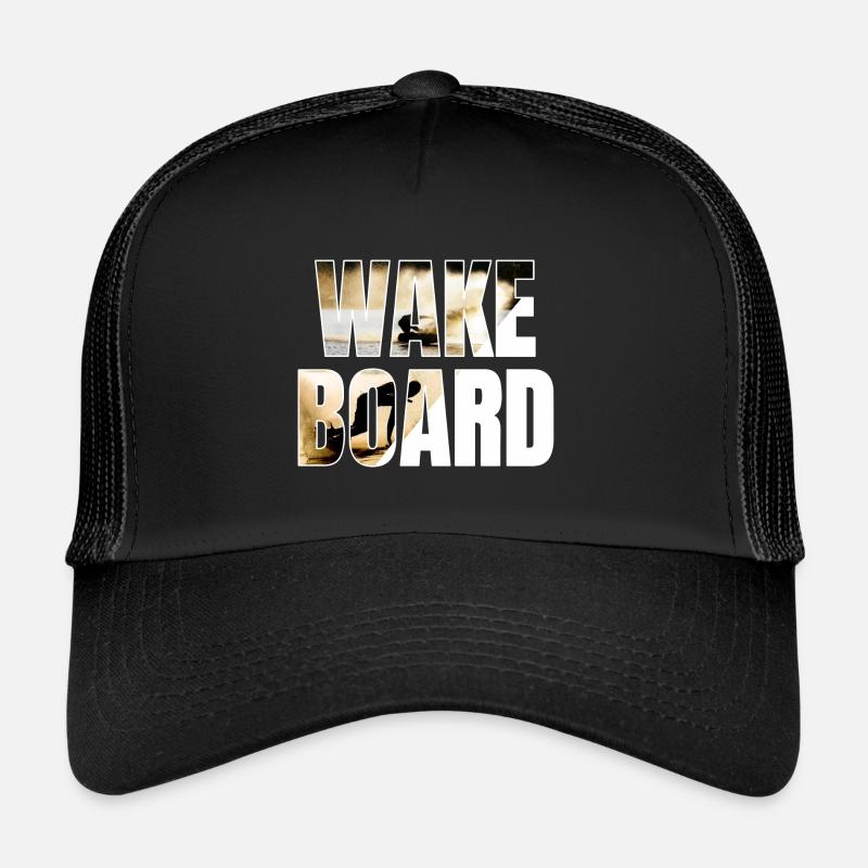 Wakeboard Wakeskate Wassersport Boot Wakeboarder - Trucker Cap - Schwarz/Schwarz
