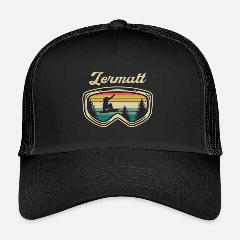 Zermatt Ski Sknowboard - Trucker Cap - Schwarz/Schwarz