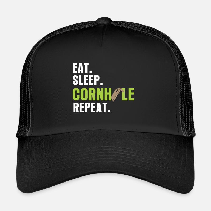 Eat Sleep CornholeRepeat nochmal Trucker Cap