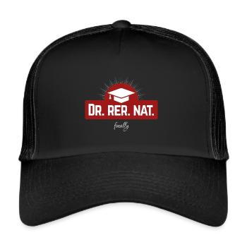 Dr. rer. NAT. finally - finally doctor - Trucker Cap - black/black - Front