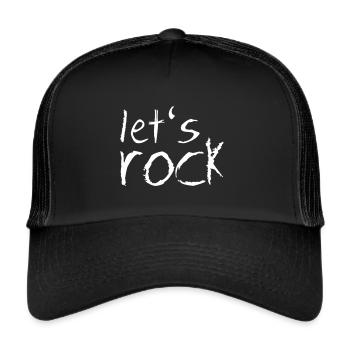let's rock – Rock 'n' Roll Musik Festival - Trucker Cap - Schwarz/Schwarz - Vorne