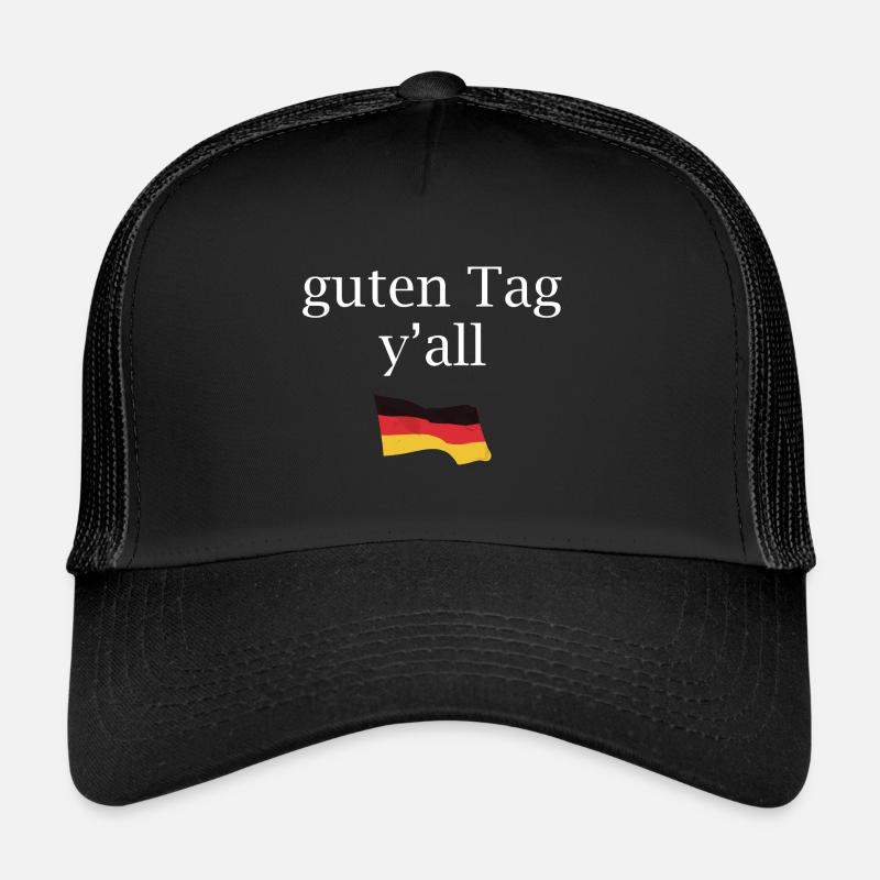 Guten Tag Ya'll German Phrase - Trucker Cap - Schwarz/Schwarz