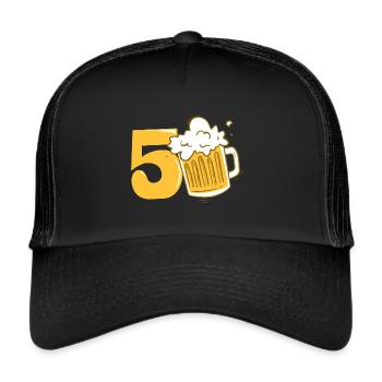 50 Jahre Geburtstagsgeschenk 50 Jahre - Trucker Cap - Schwarz/Schwarz - Vorne