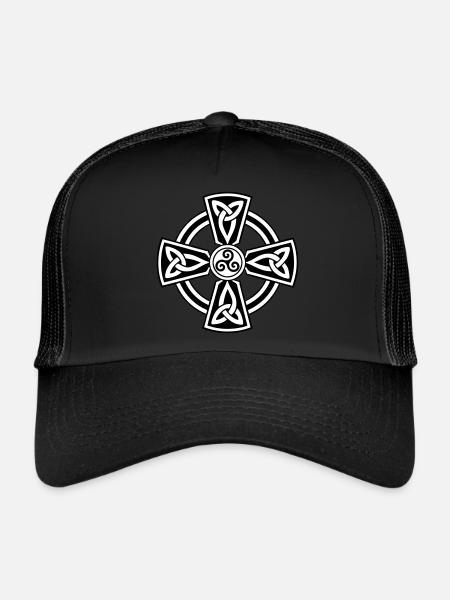 Croix Celtique - Casquette trucker  - noir/noir - Devant