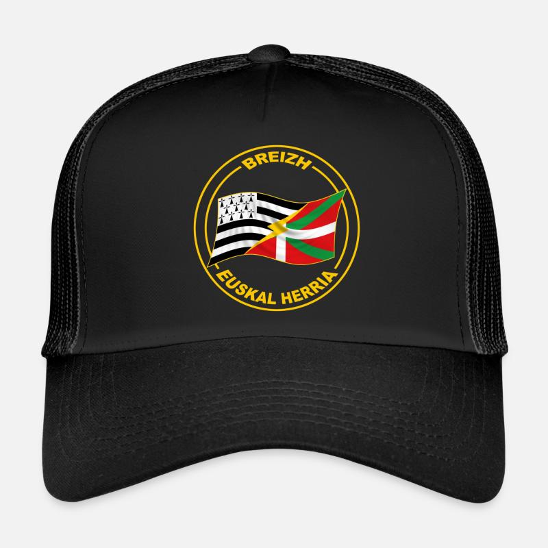 breizh - euskal herria - Casquette trucker  - noir/noir