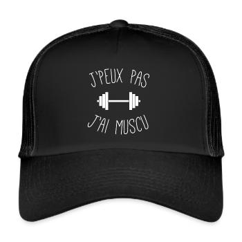 Ich kann Muscu nicht haben - Trucker Cap - Schwarz/Schwarz - Vorne