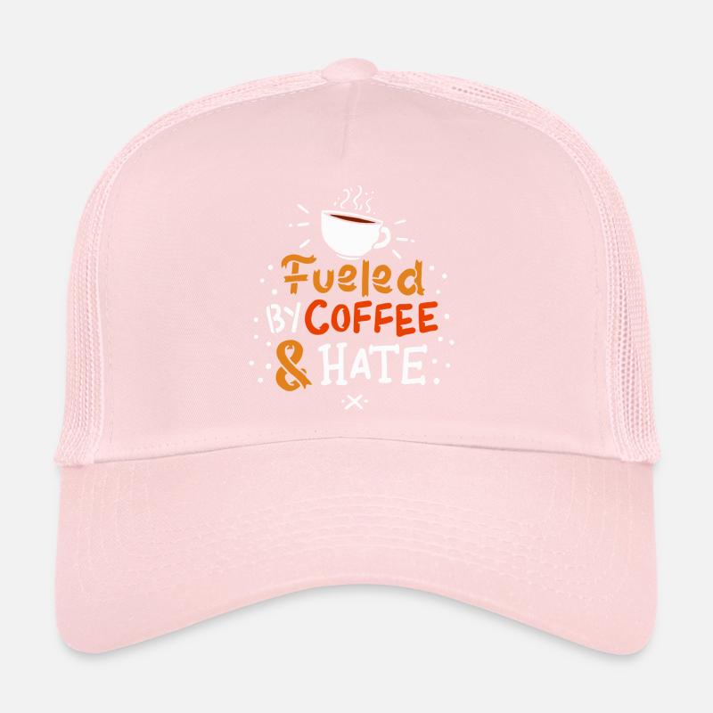 Thème du cadeau "alimenté par le café et la haine" Casquette trucker 
