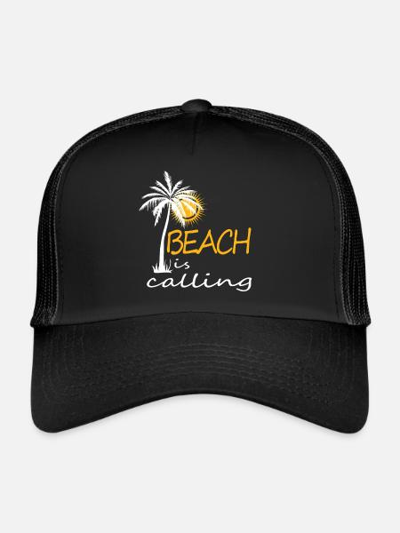 La plage appelle - Casquette trucker  - noir/noir - Devant