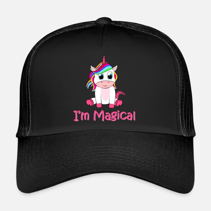Unicorn / Einhorn I'm Magical - Trucker Cap - Schwarz/Schwarz