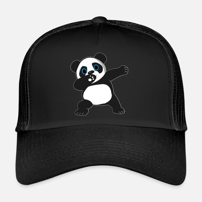 Dabbing Dab Dancing Panda - Casquette trucker  - noir/noir