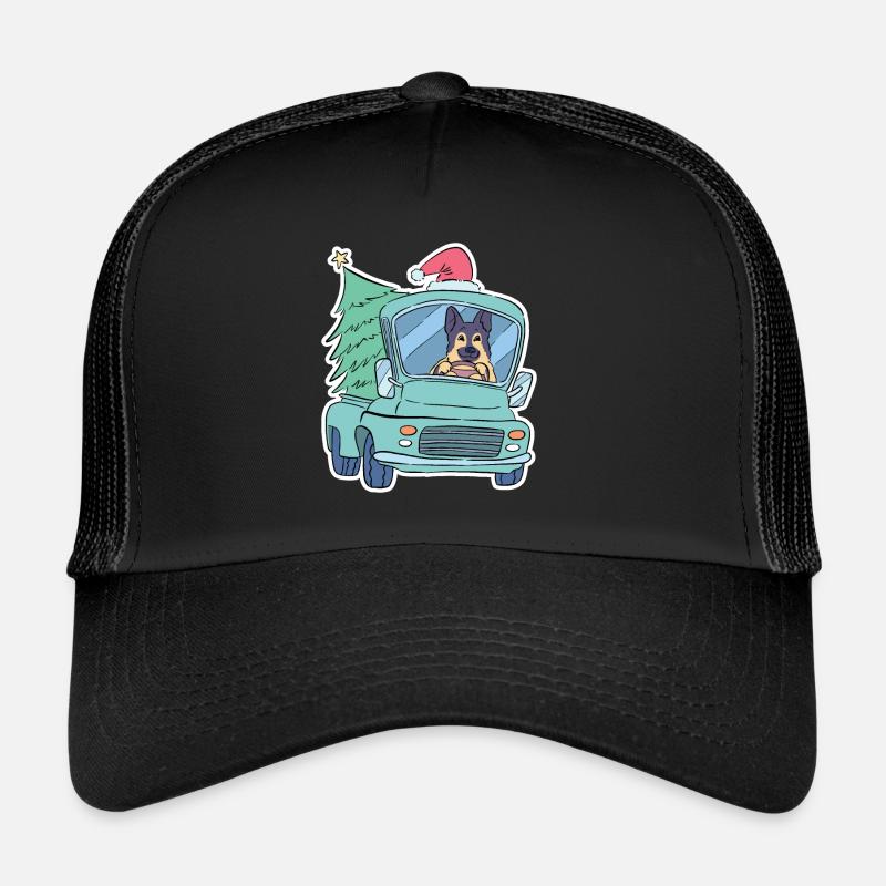 Weihnachten Deutscher Schäferhund Weihnachtsbaum Trucker Cap