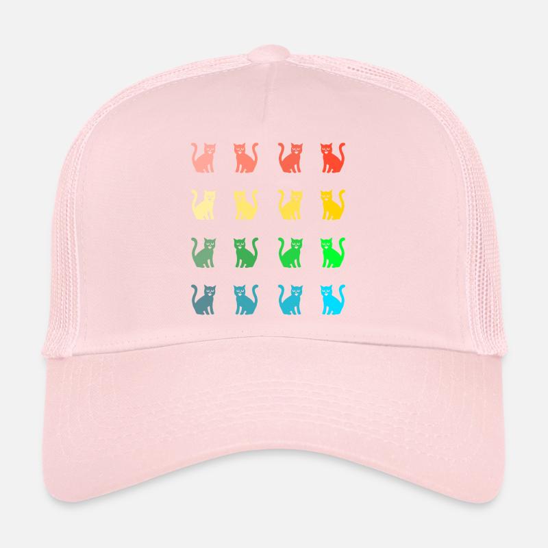 Bunte Katzen lustiges Katzenmuster mit Kittys Trucker Cap
