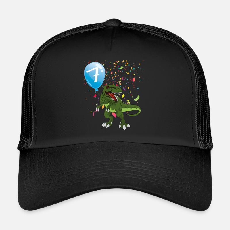 Ich bin 7 7. Kindergeburtstag Dino Dinosaurier Trucker Cap