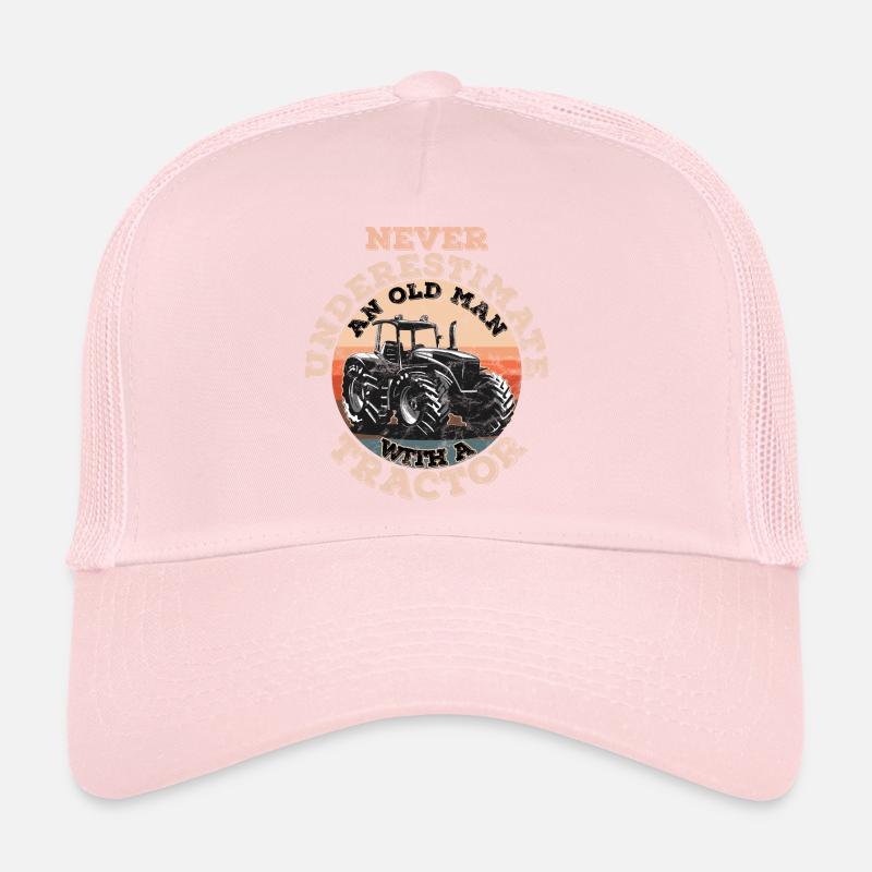never underestimate an old man with a tractor Trucker Cap