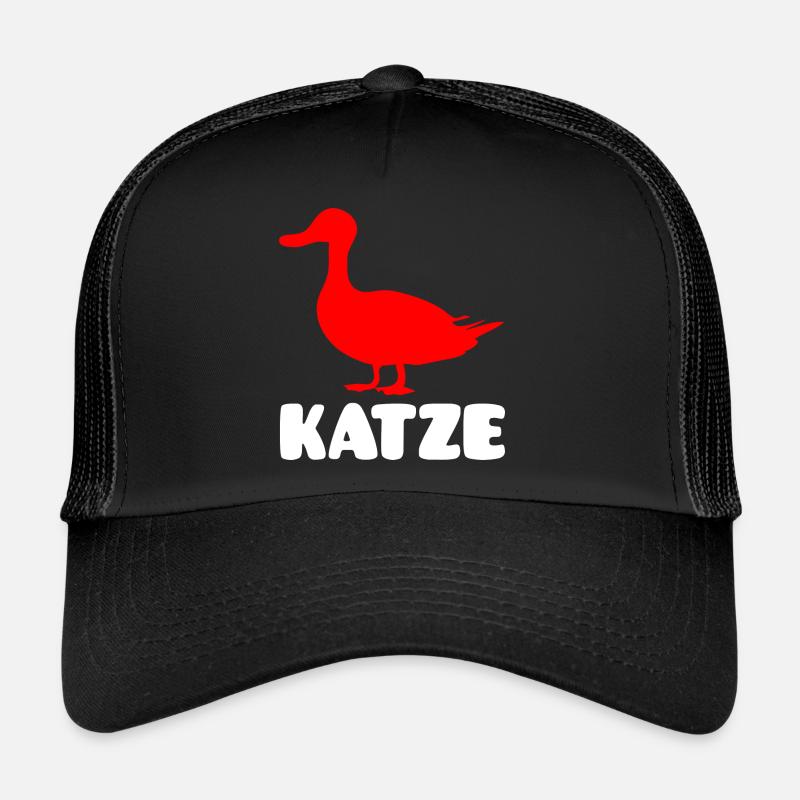 Katze - Trucker Cap - Schwarz/Schwarz