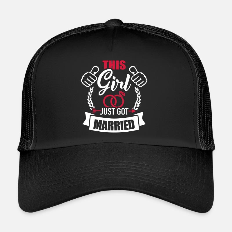 Hochzeit - Trucker Cap - Schwarz/Schwarz