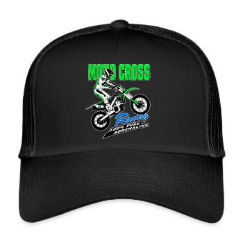 MotoCross - Supercross - MX - SX - FMX - Casquette trucker  - noir/noir - Devant