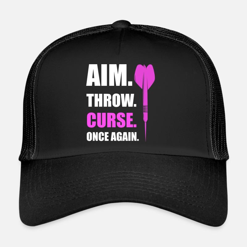 aim. throw. Dart Darts Gift Trucker Cap