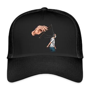 Anti Mask Duty Marionette Face Mask - Trucker Cap - Schwarz/Schwarz - Vorne