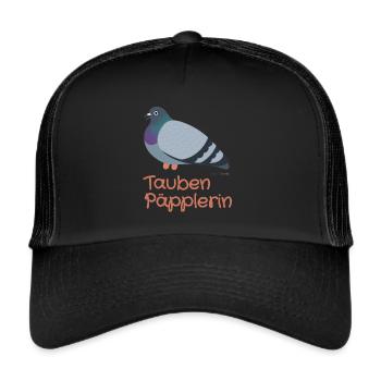 Taube päppeln - Pigeon Heros - Trucker Cap - Schwarz/Schwarz - Vorne