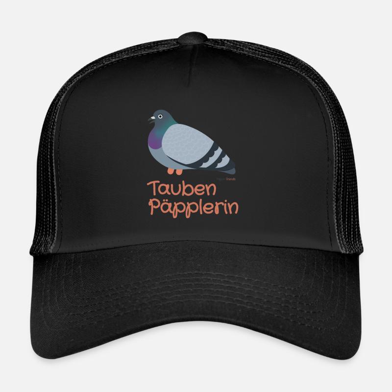 Taube päppeln - Pigeon Heros - Trucker Cap - Schwarz/Schwarz