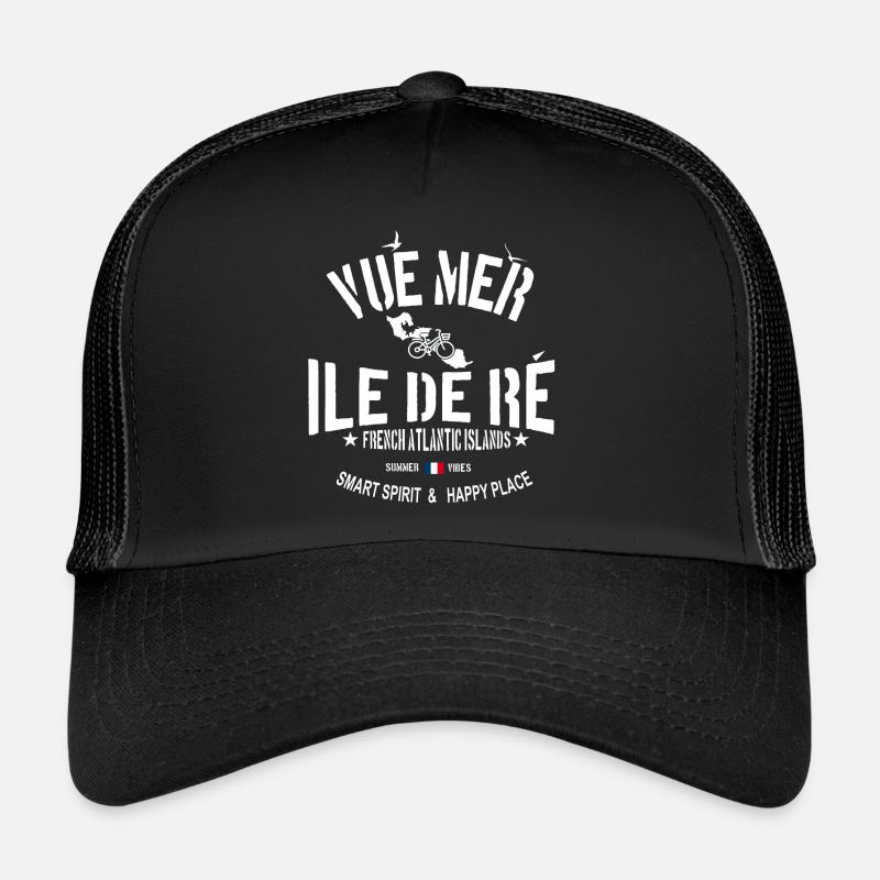 Vue Mer Ile de Ré - Casquette trucker  - noir/noir