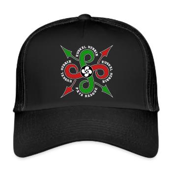 Lauburu Basque Cross - Trucker Cap - black/black - Front