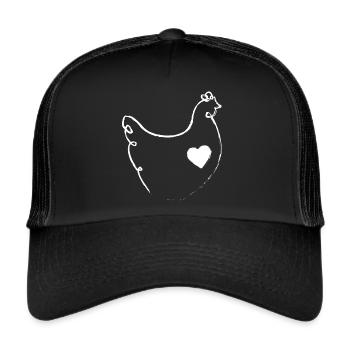 Line drawing chicken - Trucker Cap - black/black - Front
