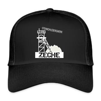 Ruhrpott Zeche - Trucker Cap - Schwarz/Schwarz - Vorne