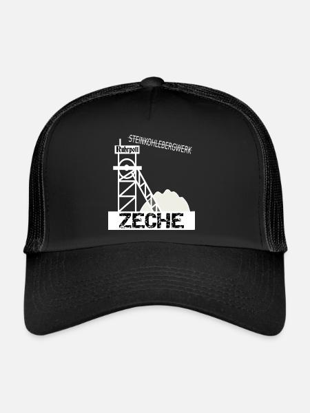 Ruhrpott Zeche - Trucker Cap - Schwarz/Schwarz - Vorne