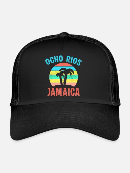 OCHO RIOS JAMAICA Coucher de soleil Caraïbes Jamaïque - Casquette trucker  - noir/noir - Devant