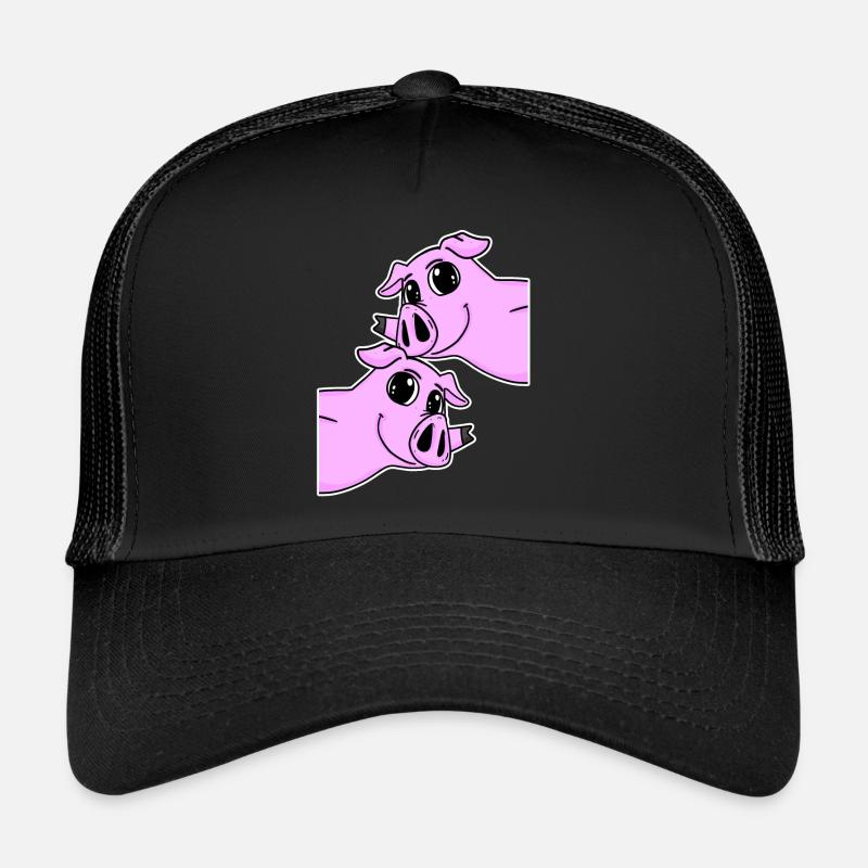 Schwein Schweine - Trucker Cap - Schwarz/Schwarz