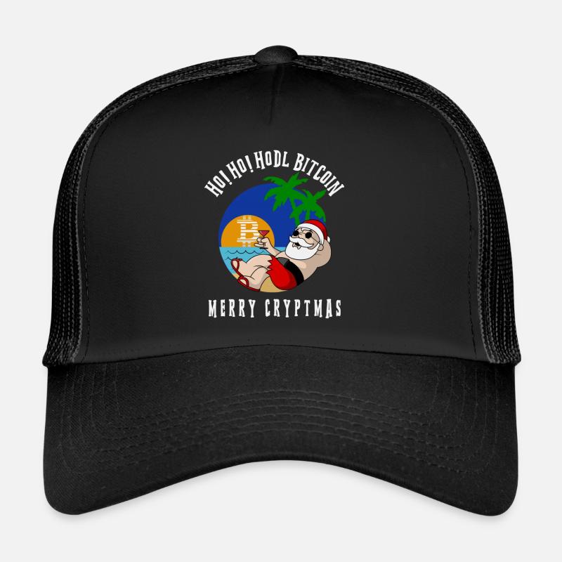BITCOIN CHRISTMAS Geschenkidee für Crypto Trader - Trucker Cap - Schwarz/Schwarz