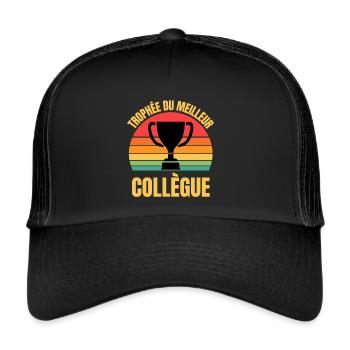 trophée du meilleur collègue - Casquette trucker  - noir/noir - Devant