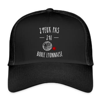je peux pas j ai boule lyonnaise - Casquette trucker  - noir/noir - Devant