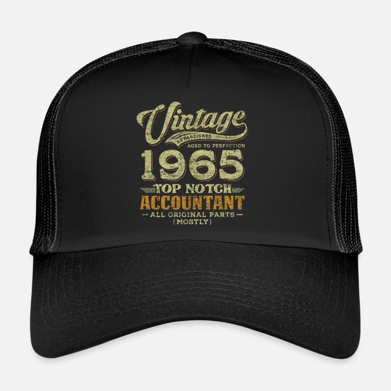Vintage 1965 Top Notch Accountant - Trucker Cap - Schwarz/Schwarz
