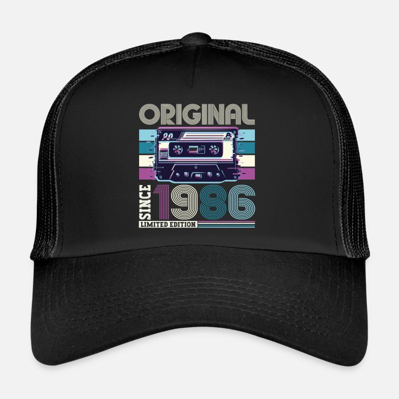 Original 1986 36. Geburtstag Geschenk Herren - Trucker Cap - Schwarz/Schwarz
