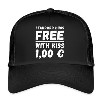 free hugs festival party flirt flirt camping - Trucker Cap - black/black - Front