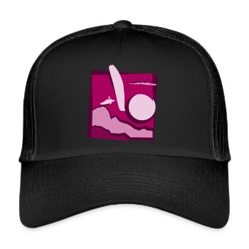 Paragliding paper cut paraglider pink - Trucker Cap - black/black - Front