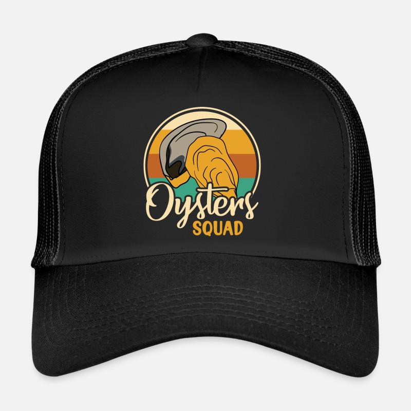 Oysters Squad Fruits de mer Aliments exotiques Casquette trucker 