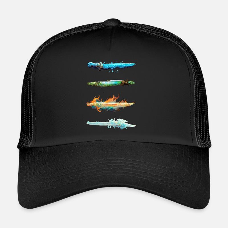 Épées à quatre éléments - Casquette trucker  - noir/noir