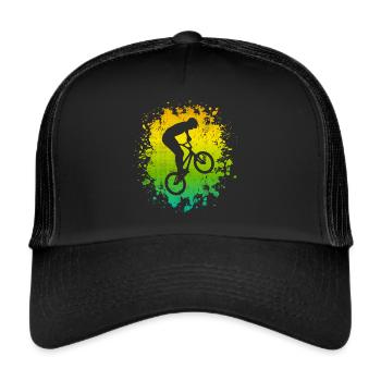 BMX Fahrrad Freestyle Rad Stunt BMX Fahrer - Trucker Cap - Schwarz/Schwarz - Vorne