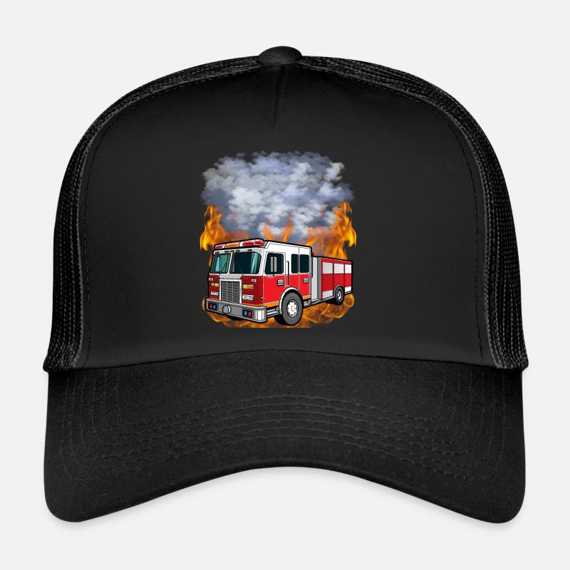 Fire brigade - Fire engine against flames and smoke Trucker Cap