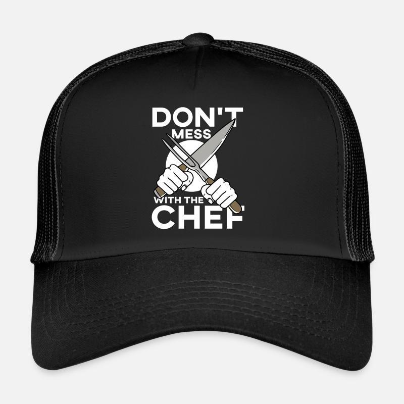 Koch Köchin Kochen Restaurant Kochkunst - Trucker Cap - Schwarz/Schwarz