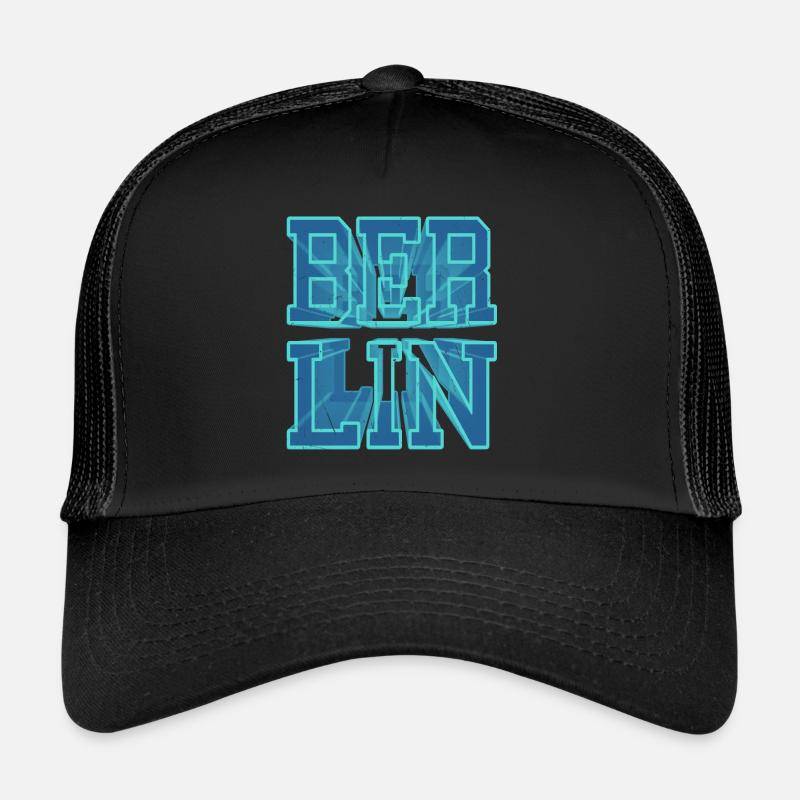 Berlin Germany City 3D Font Skyline Trucker Cap