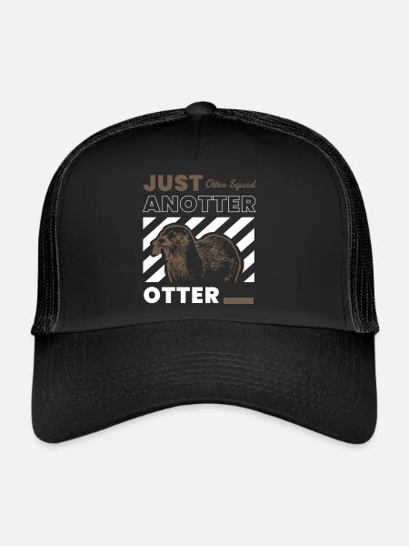 Anotter Otter Ironic Cute Sea Otter Wild Animal - Trucker Cap - black/black - Front