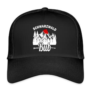 Bollenhut Schwarzwaldbub Schwarzwald - Trucker Cap - Schwarz/Schwarz - Vorne