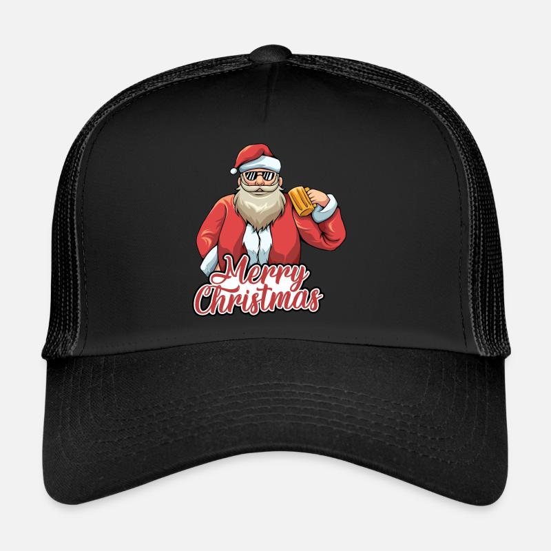 Weihnachten Weihnachtsmann Geschenke - Trucker Cap - Schwarz/Schwarz