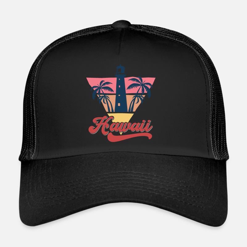 Hawaii Beach Strand Design - Trucker Cap - Schwarz/Schwarz