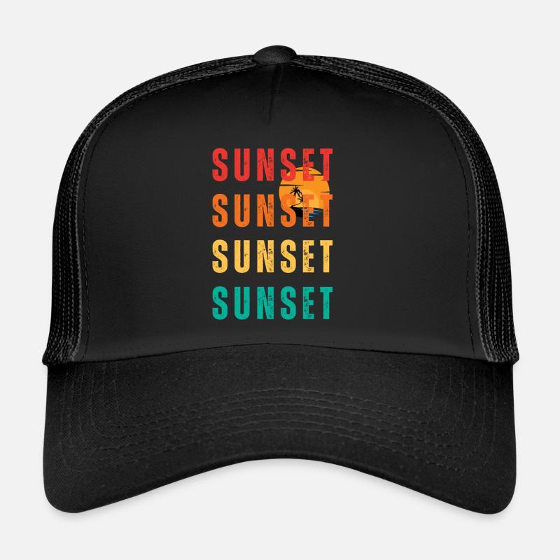 Coucher de soleil - Casquette trucker - noir/noir